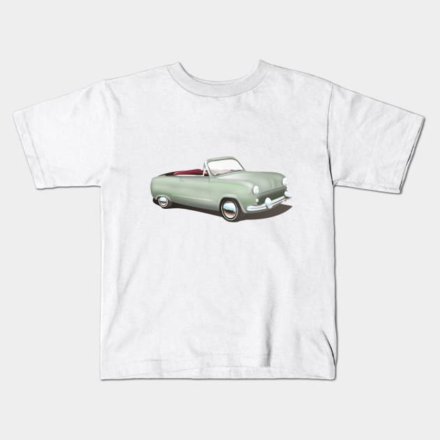 Cute Classic Car Kids T-Shirt by nickemporium1